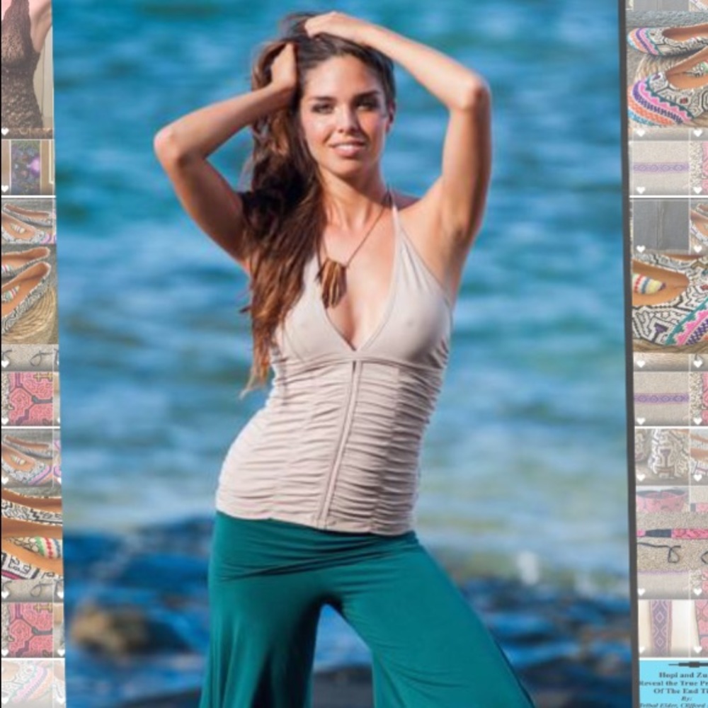 Om Gaia Tree Madhu Halter Top in Turquoise